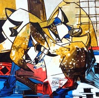 Ashkal, 18 x 18 Inch, Acrylic on Canvas, Figurative Painting, AC-ASH-336